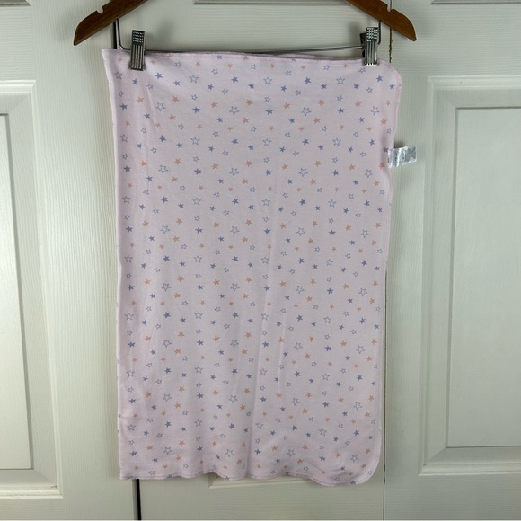 Mini Muffin Stars Print Baby Blanket Pink Purple Jersey Stretch Knit Swaddle - Picture 3 of 6